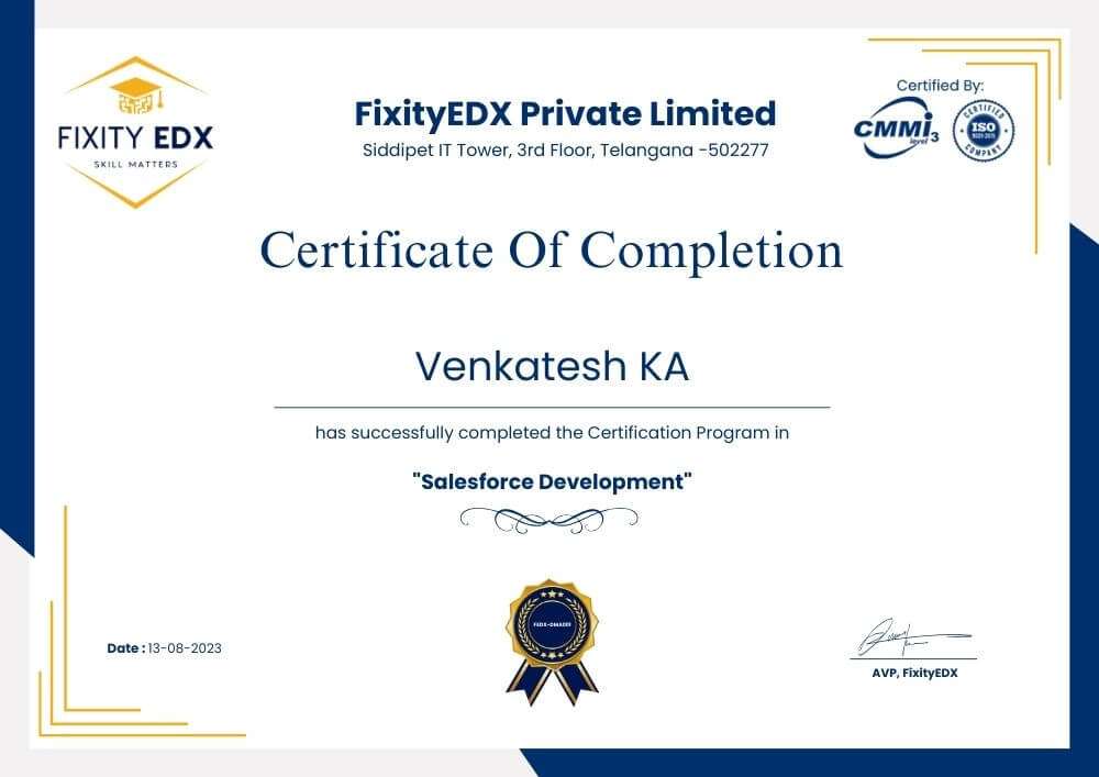 FixityEdx- Salesforce development online certification